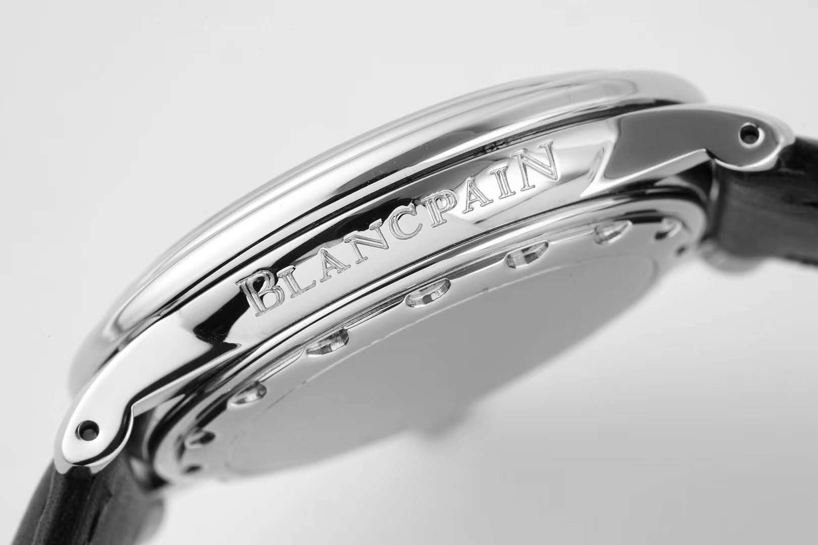 Hundred Hours Black Dial in Steel on Black Leather Strap