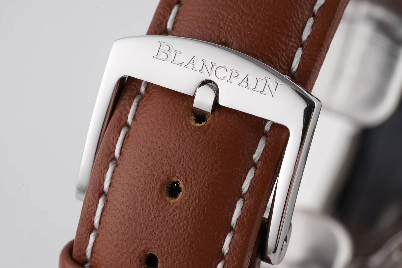 Hundred Hours Black Dial in Steel on Brown Leather Strap