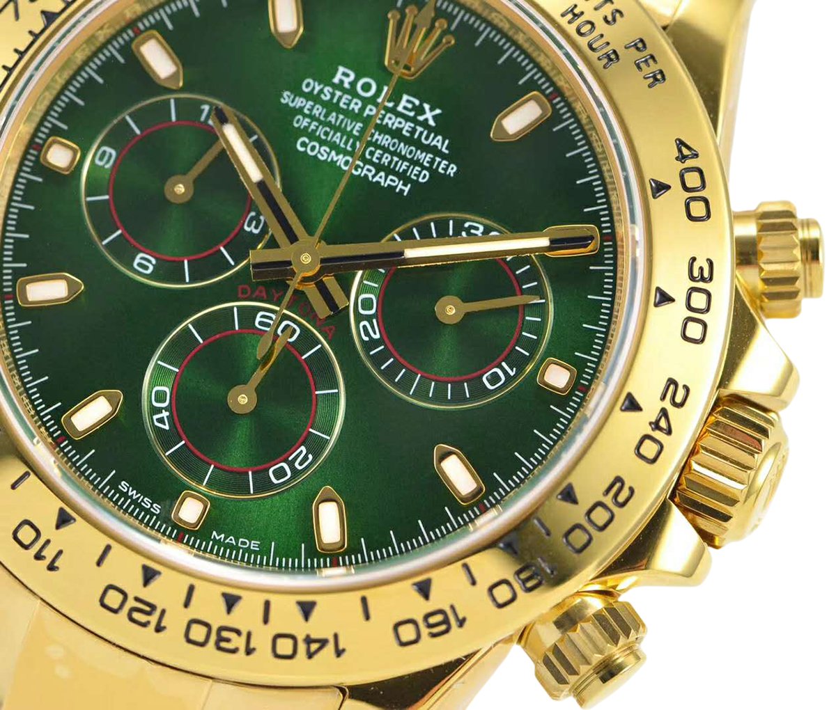 Daytona 116508 Green Dial in Yellow Gold