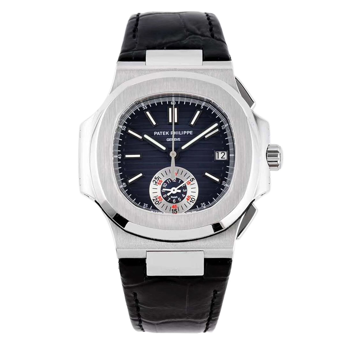 Nautilus 5980/1A-001 Blue Dial in Steel on Leather Strap