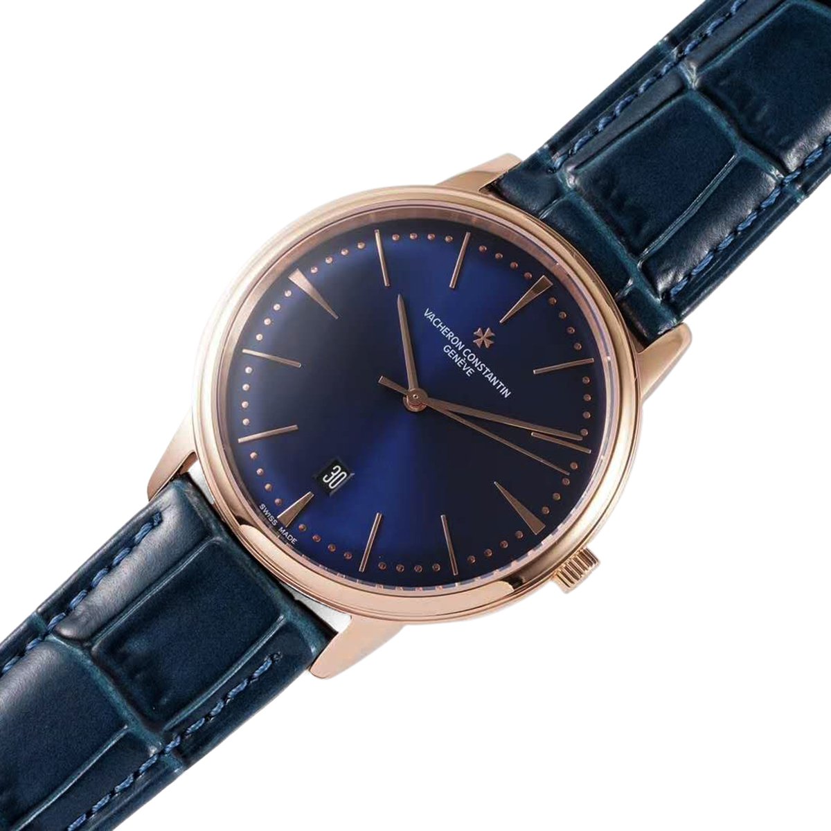 Patrimony Blue Dial in Pink Gold Ref: 85180