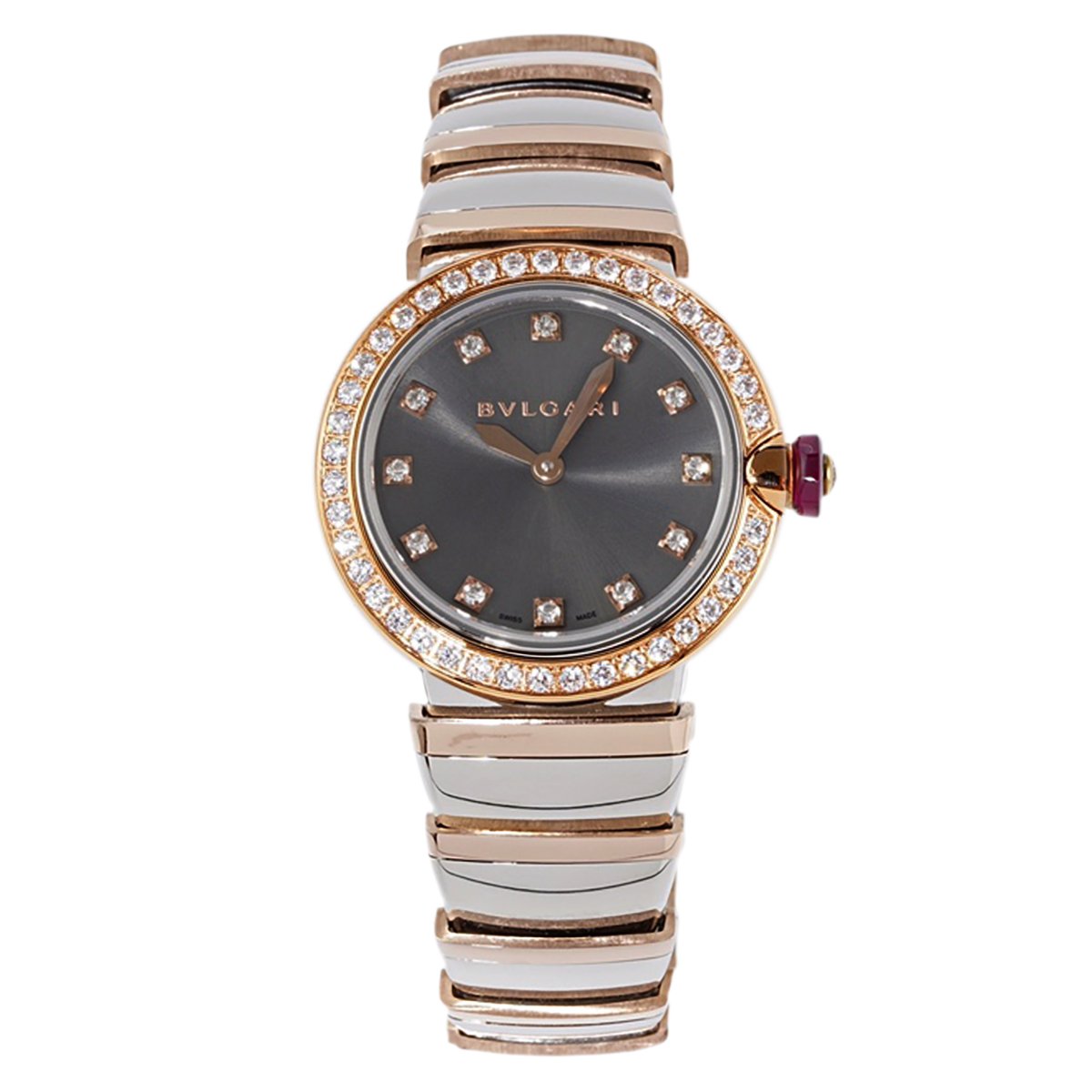 Lvcea Grey Dial in Rose Gold/Steel with D1am0nd Bezel