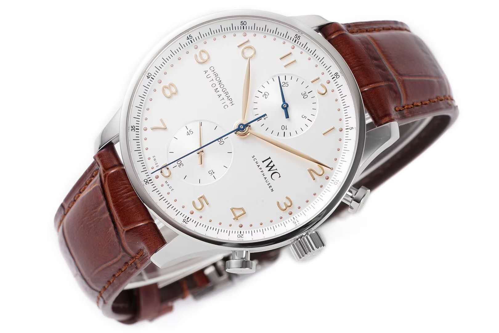 Portugieser Chronograph IW371611 White Dial in Steel