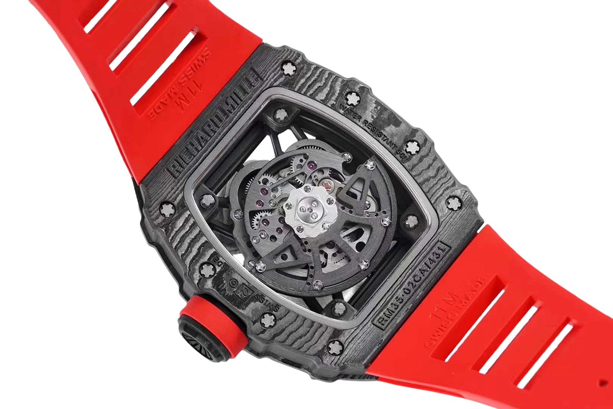 RM 035-02 Rafael Nadal NTPT Carbon on Red Rubber Strap