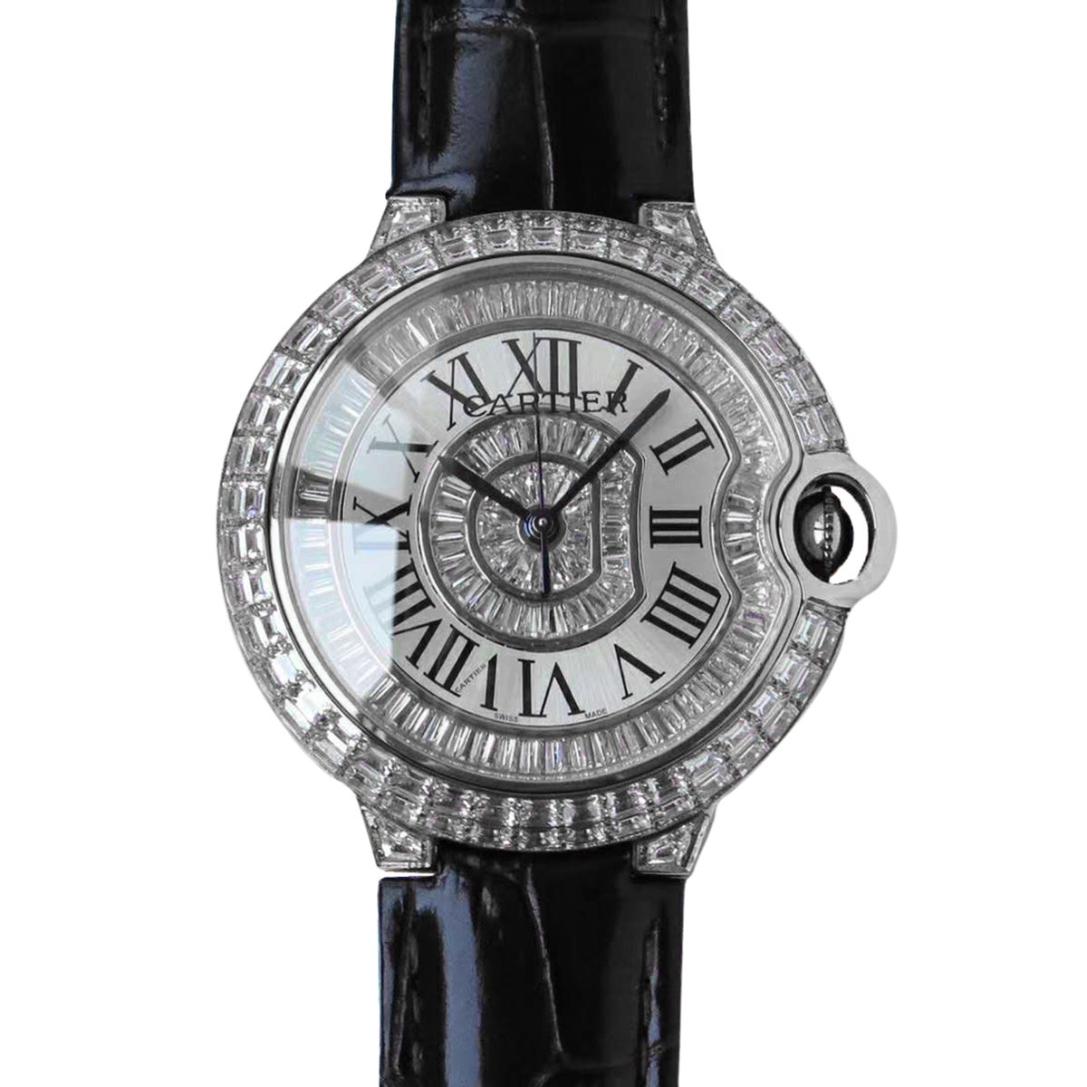 Ballon Bleu de Ca*t1er 42mm White Dial with D1am0nds in Rose Gold