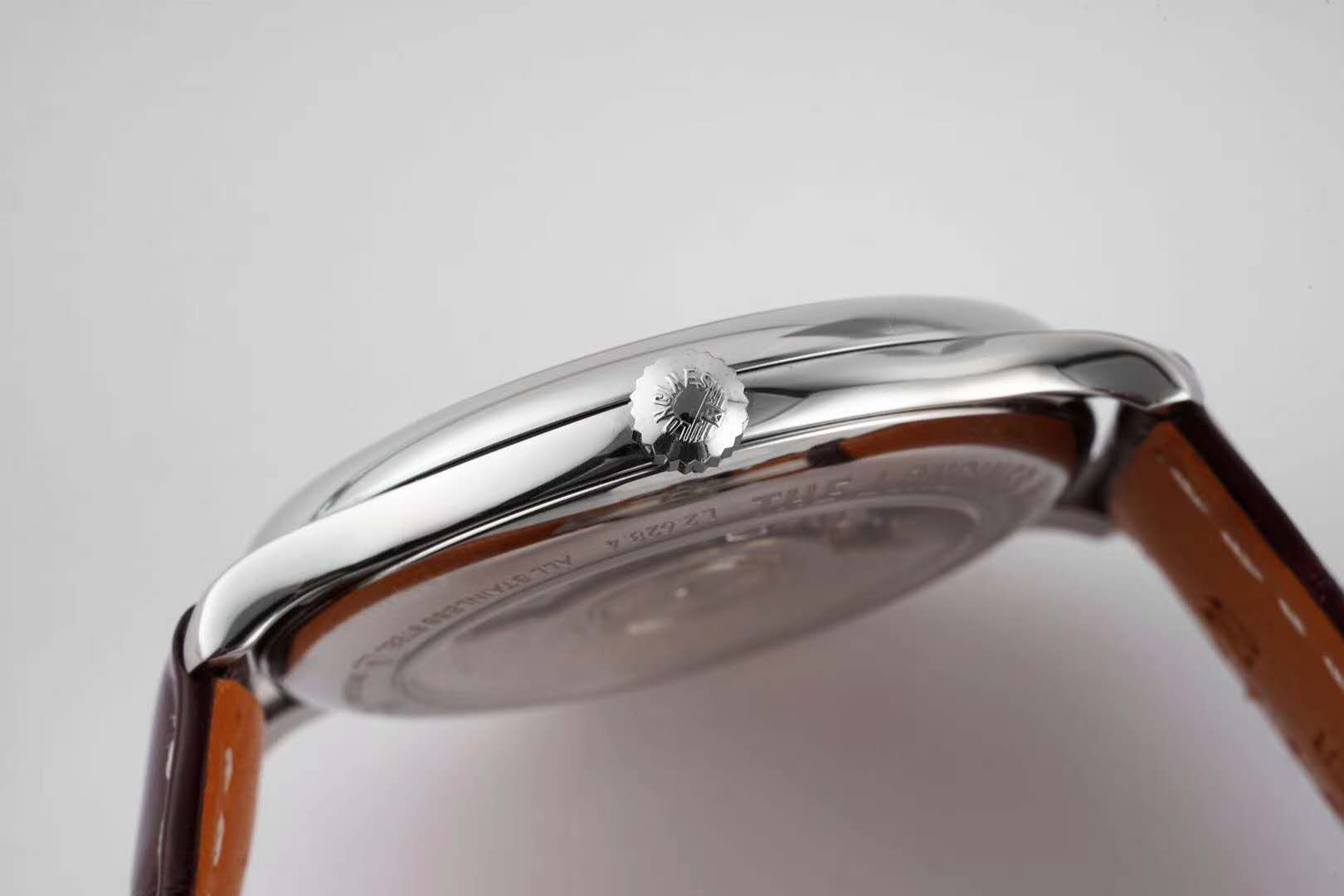 Master Collection White Dial on Brown Leather Strap