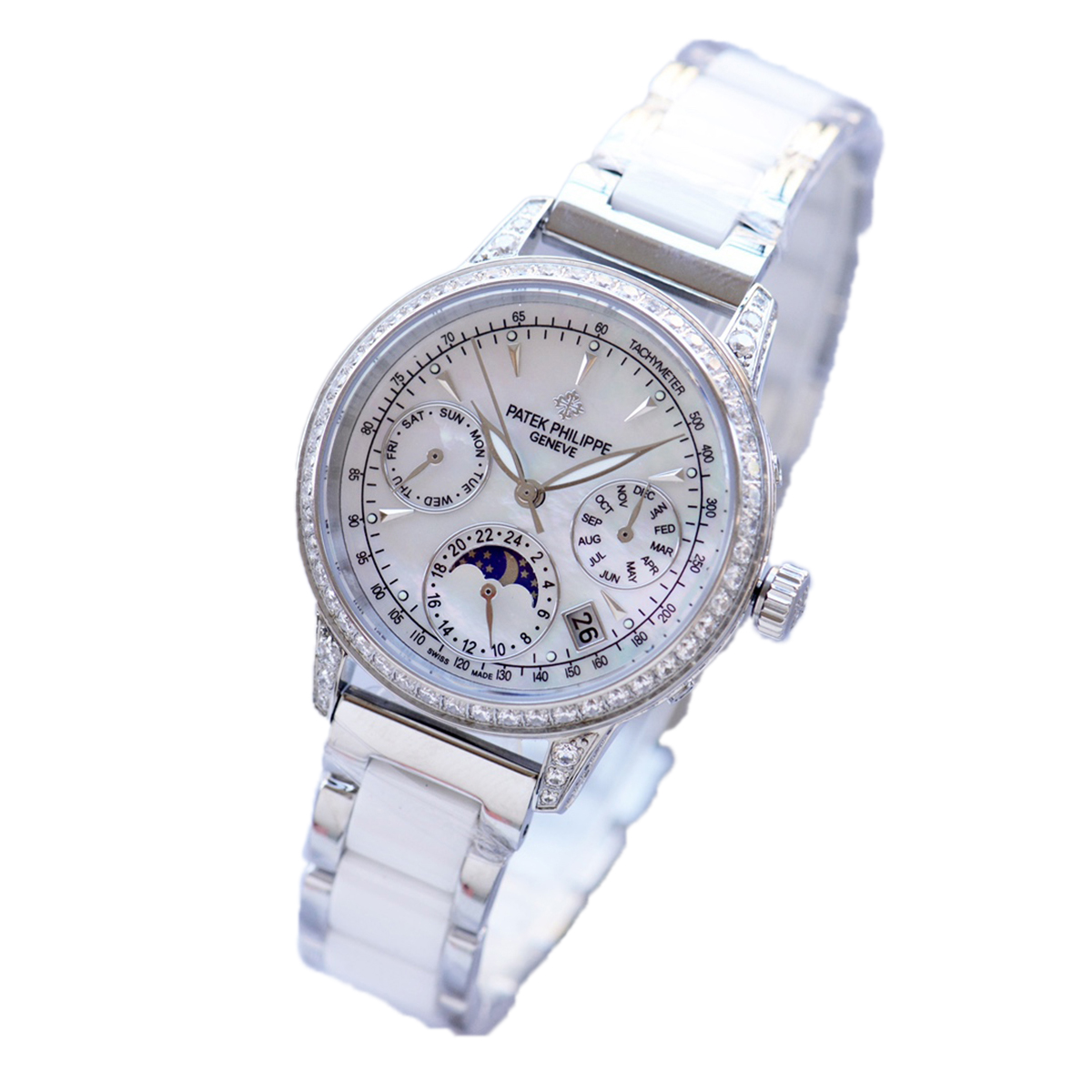 Grand Complications Ladies First Perpetual Calendar with D1am0nd Bezel in White Gold