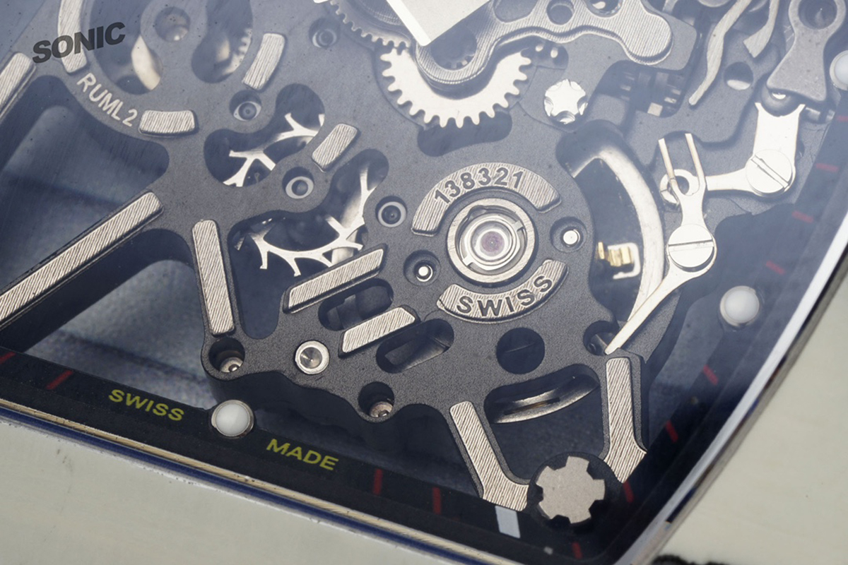 RM 035-01 Rafael Nadal White NTPT on Red Nylon Strap (Sonic)